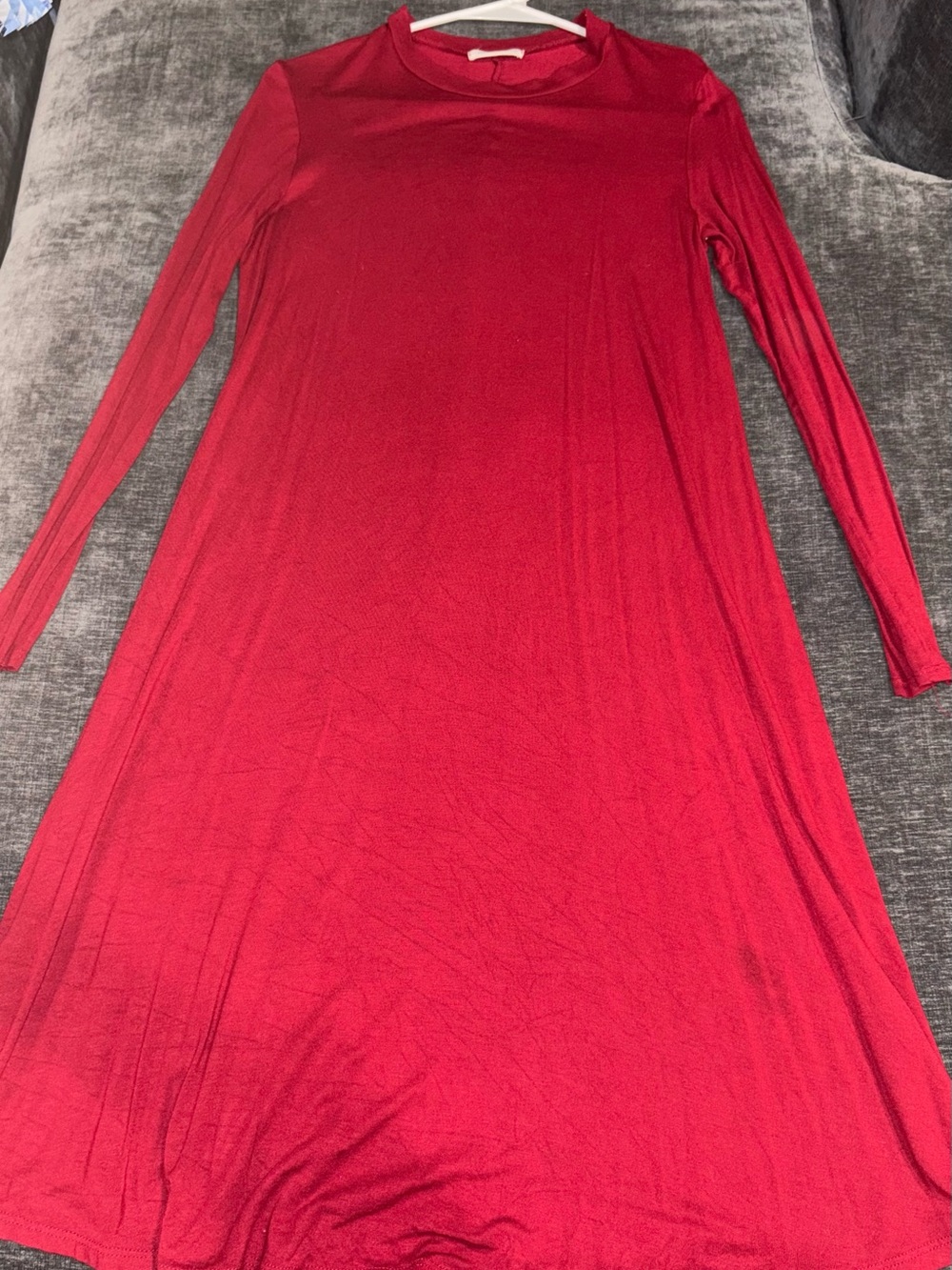 Women's Long Sleeve Red A-Line Dress